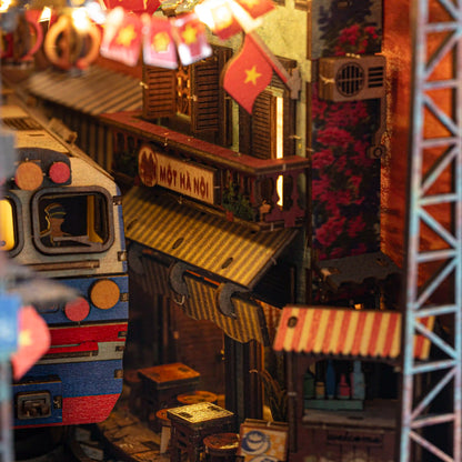 Book Nook Ha Noi Train Coffee Street DIY kit - Viet Nam DIY kit - BN014