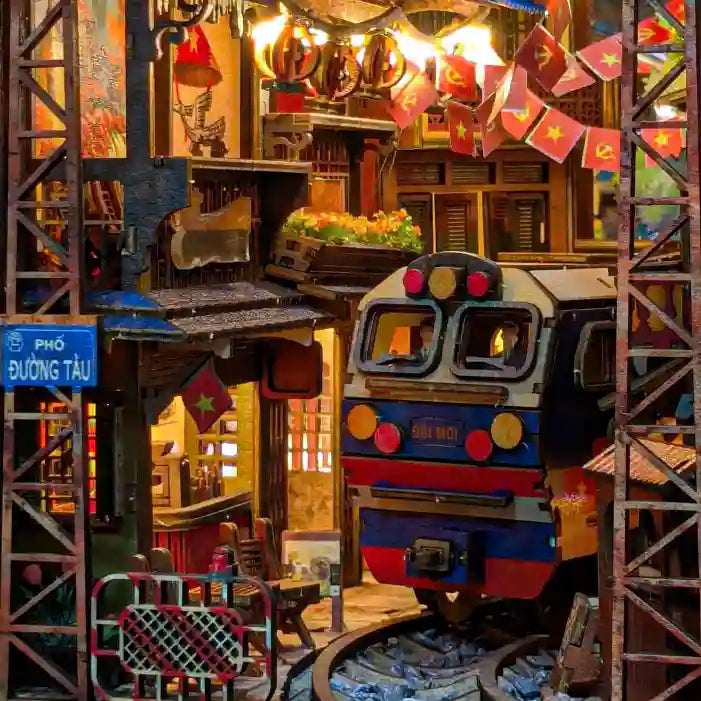 Book Nook Ha Noi Train Coffee Street DIY kit - Viet Nam DIY kit - BN014