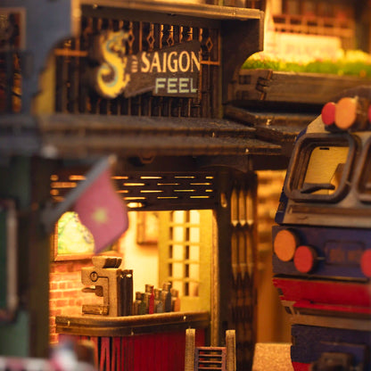 Book Nook Ha Noi Train Coffee Street DIY kit - Viet Nam DIY kit - BN014