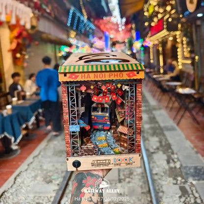 Book Nook Ha Noi Train Coffee Street DIY kit - Viet Nam DIY kit - BN014